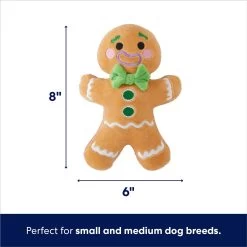 Frisco Holiday Naughty Or Nice Gingerbread Man Reversible Plush Squeaky Dog Toy -Frisco 287217 PT1. AC SS1800 V1694814444