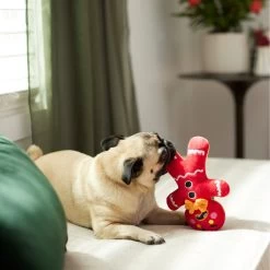 Frisco Holiday Naughty Or Nice Gingerbread Man Reversible Plush Squeaky Dog Toy -Frisco 287217 PT3. AC SS1800 V1632775304