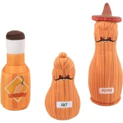 Frisco Brunch Salt, Pepper, Hot Sauce Plush Squeaky Dog Toy