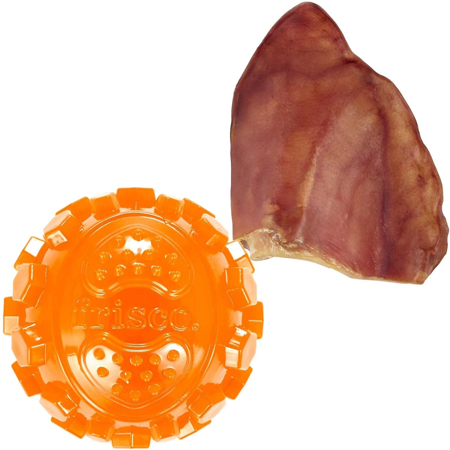 Frisco Fetch Squeaky TPR Ball Dog Toy & Bones & Chews Pig Ear Chews Dog Treats 3 Frisco Fetch Squeaky TPR Ball Dog Toy & Bones & Chews Pig Ear Chews Dog Treats