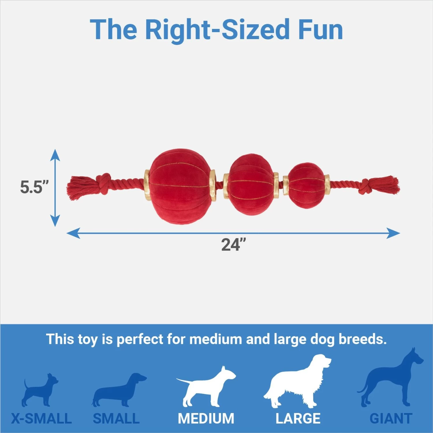 Frisco Lunar New Year Lantern Plush With Rope Squeaky Dog Toy 4 Frisco Lunar New Year Lantern Plush With Rope Squeaky Dog Toy - Image 2