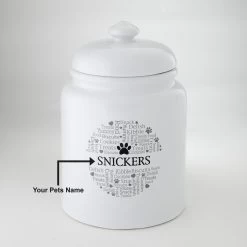 Frisco Ceramic Paw Personalized Treat Jar, 13 Cup, 104oz -Frisco 301183 PT5. AC SS1800 V1630559792