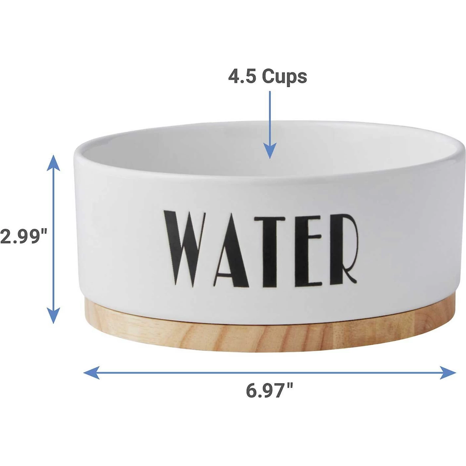 Frisco Ceramic Water Dog & Cat Bowl With Wood Base & Frisco Ceramic Food Dog & Cat Bowl With Wood Base 5 Frisco Ceramic Water Dog & Cat Bowl With Wood Base & Frisco Ceramic Food Dog & Cat Bowl With Wood Base - Image 3