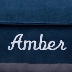 Frisco Personalized Navy Bolstered Bed With Navy Check Bolster, X-Large -Frisco 311768 PT3. AC SS1800 V1630593987