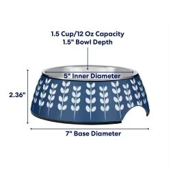 Frisco Leaf Design Stainless Steel Dog & Cat Bowl -Frisco 311980 PT1. AC SS1800 V1685731886