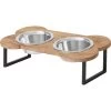 Frisco Premium Wood Elevated Bone Shape Stainless Steel Double Diner Dog & Cat Bowl, 3 Cup 1 Frisco Premium Wood Elevated Bone Shape Stainless Steel Double Diner Dog & Cat Bowl, 3 Cup -Frisco 331497 MAIN. AC SS1800 V1657656891