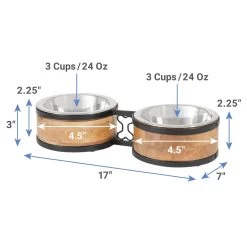 Frisco Premium Elevated Bone Design Stainless Steel Double Diner Dog & Cat Bowl -Frisco 331499 PT1. AC SS1800 V1661891786