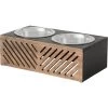 Frisco Premium Wood Elevated Stainless Steel Double Diner Dog & Cat Bowl, Black, 3 Cup 2 Frisco Premium Wood Elevated Stainless Steel Double Diner Dog & Cat Bowl, Black, 3 Cup -Frisco 331509 MAIN. AC SS1800 V1657656894