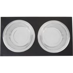 Frisco Premium Wood Elevated Stainless Steel Double Diner Dog & Cat Bowl, Black, 3 Cup -Frisco 331509 PT4. AC SS1800 V1657656894
