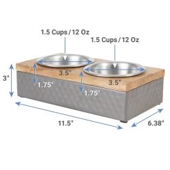 Frisco Premium Stainless Steel Double Diner Dog & Cat Bowl, Black -Frisco 331532 PT1. AC SS1800 V1652976341
