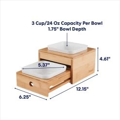 Frisco Elevated Non-Skid Bamboo Melamine Bowl Double Diner With Bamboo Stand 8 Frisco Elevated Non-Skid Bamboo Melamine Bowl Double Diner With Bamboo Stand -Frisco 363385 PT1. AC SS1800 V1684350208