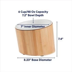 Frisco Elevated Slanted Bamboo Melamine Non-Skid Dog Bowl With Bamboo Stand -Frisco 363387 PT1. AC SS1800 V1684760541