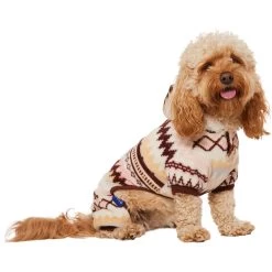 Frisco Fairisle Cozy Plush Fleece Dog & Cat PJs, Cream