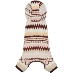 Frisco Fairisle Cozy Plush Fleece Dog & Cat PJs, Cream -Frisco 719006 PT4. AC SS1800 V1692720278