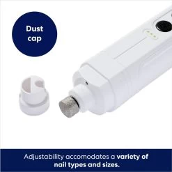 Rechargeable Cordless Cat & Dog 3-Speed Nail Grinder, White -Frisco 729774 PT2. AC SS1800 V1687894786