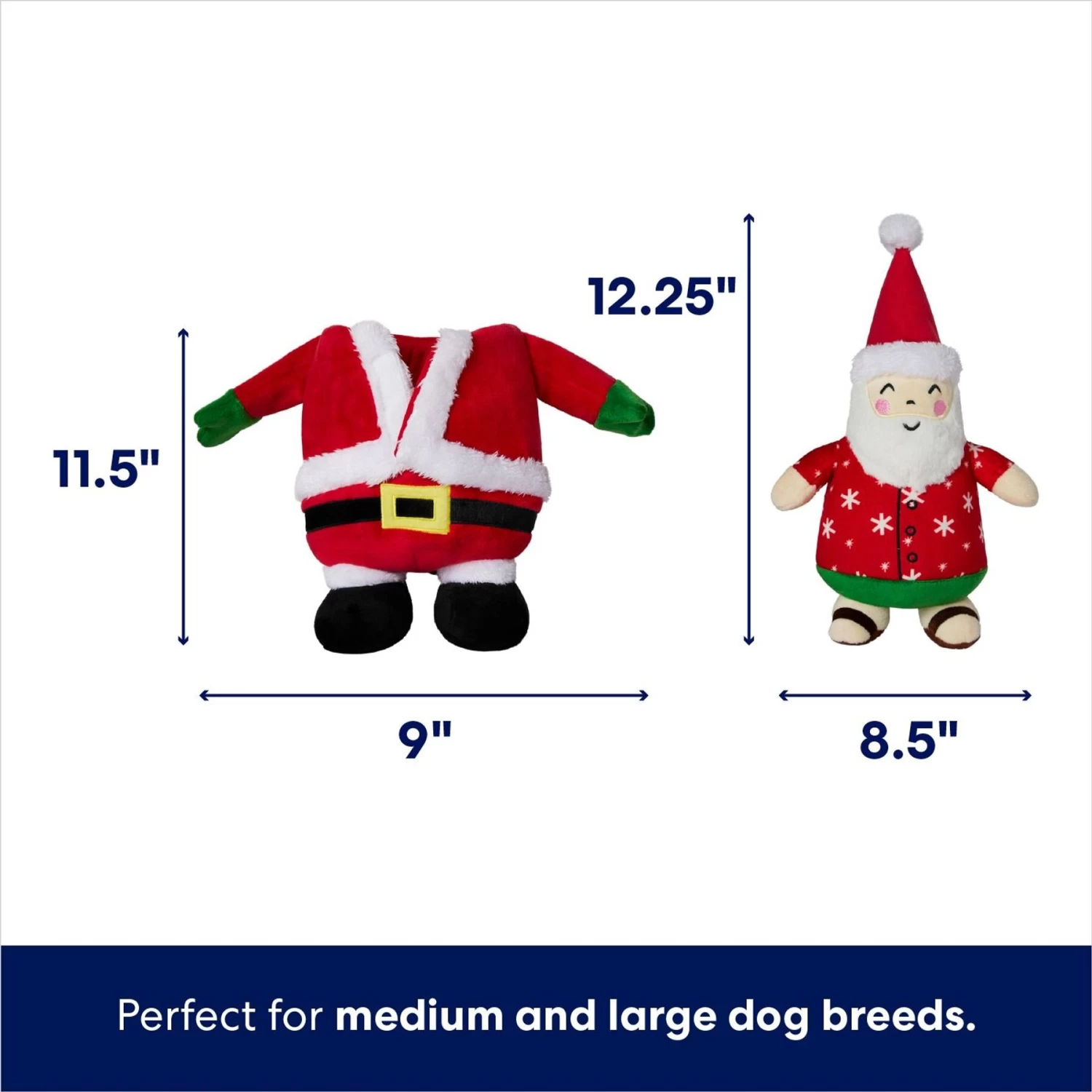 Frisco Holiday Santa On Vacation 2-in-1 Plush Squeaky Dog Toy 4 Frisco Holiday Santa On Vacation 2-in-1 Plush Squeaky Dog Toy - Image 2