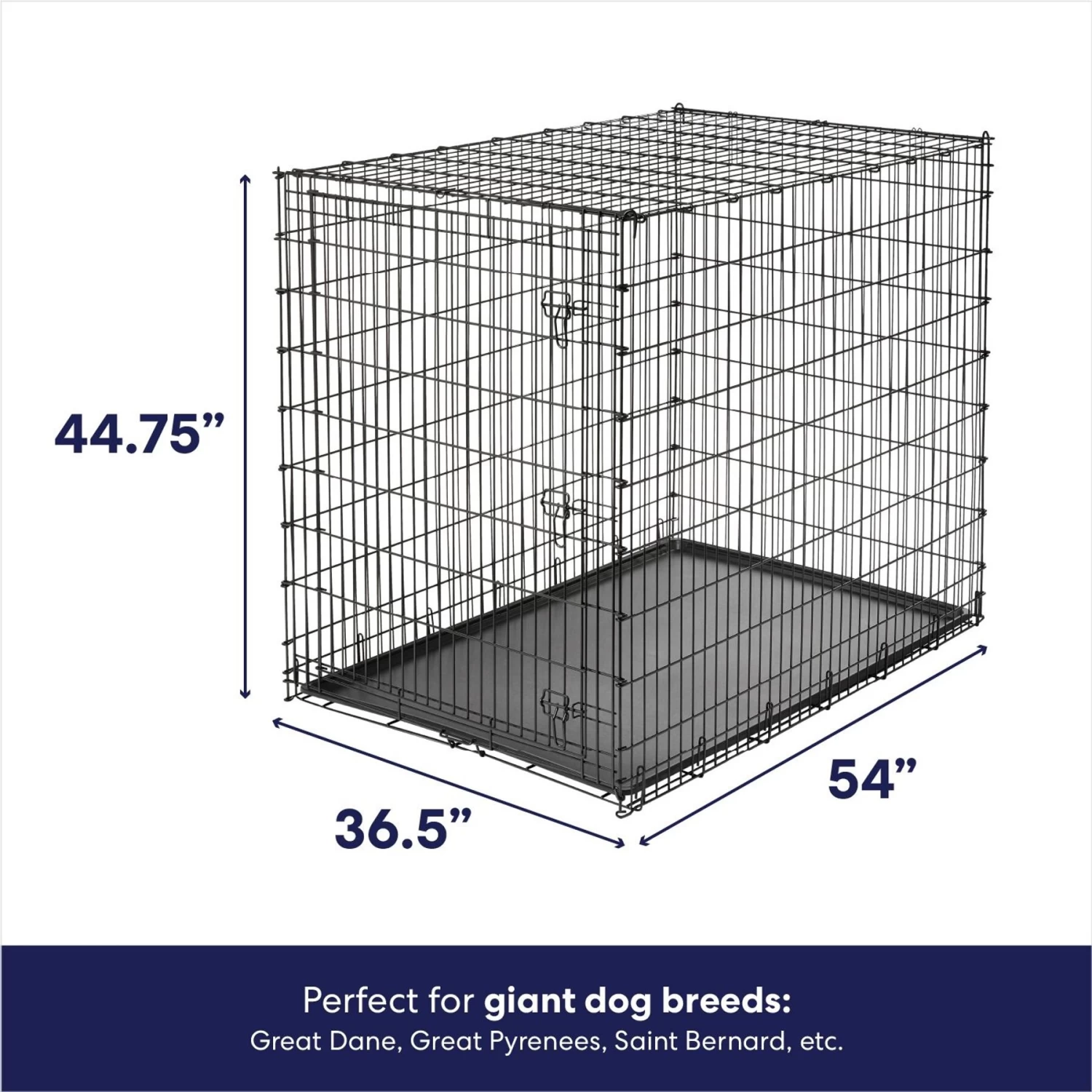 Frisco Heavy Duty Single Door Wire Dog Crate & MidWest Quiet Time Fleece Dog Crate Mat 5 Frisco Heavy Duty Single Door Wire Dog Crate & MidWest Quiet Time Fleece Dog Crate Mat - Image 3