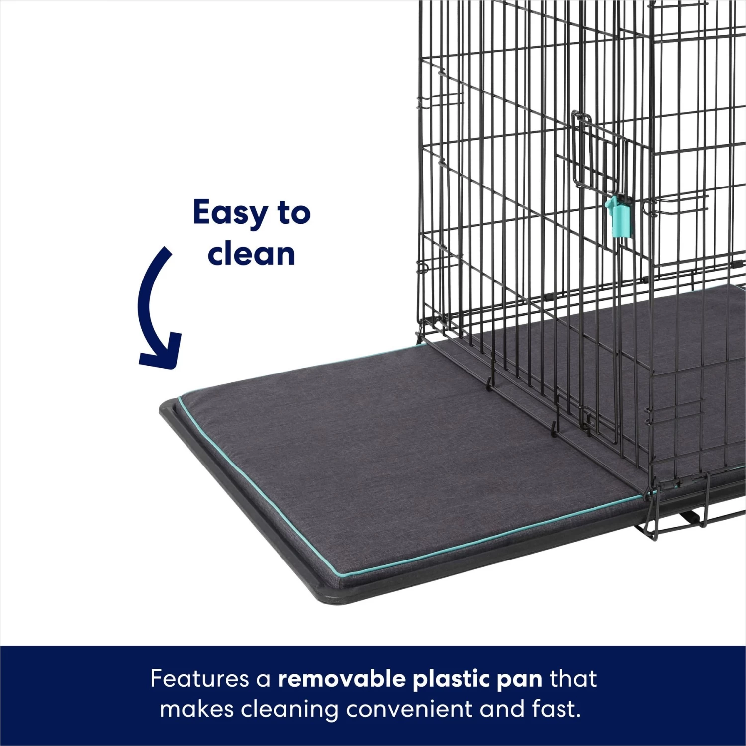 Frisco Heavy Duty Enhanced Lock Double Door Fold & Carry Wire Dog Crate & Mat Kit & MidWest Quiet Time Fleece Dog Crate Mat 7 Frisco Heavy Duty Enhanced Lock Double Door Fold & Carry Wire Dog Crate & Mat Kit & MidWest Quiet Time Fleece Dog Crate Mat - Image 5