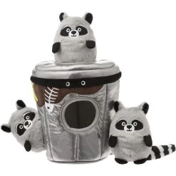 Frisco Trash Can & Raccoons Hide & Seek Puzzle Plush Squeaky Dog Toy & ZippyPaws Burrow Squeaky Hide & Seek Plush Dog Toy, Hedgehog Den -Frisco 947446 PT1. AC SS1800 V1693602685