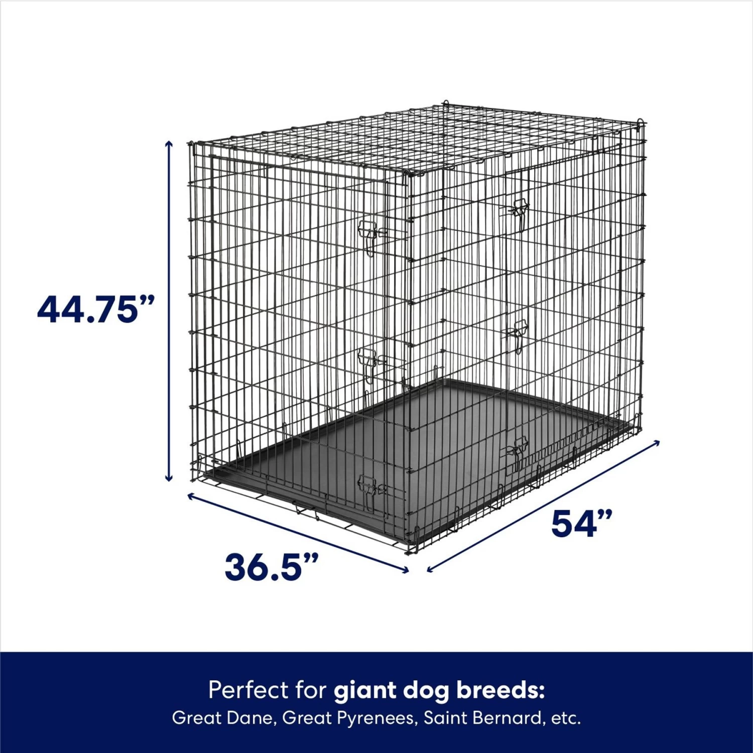 Frisco XX-Large Heavy Duty Double Door Wire Dog Crate, 54 Inch 4 Frisco XX-Large Heavy Duty Double Door Wire Dog Crate, 54 Inch - Image 2