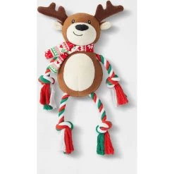 Frisco Holiday Reindeer Plush With Rope Squeaky Dog Toy & Frisco Holiday Lights Plush With Rope Squeaky Dog Toy -Frisco 986134 PT1. AC SS1800 V1698258057